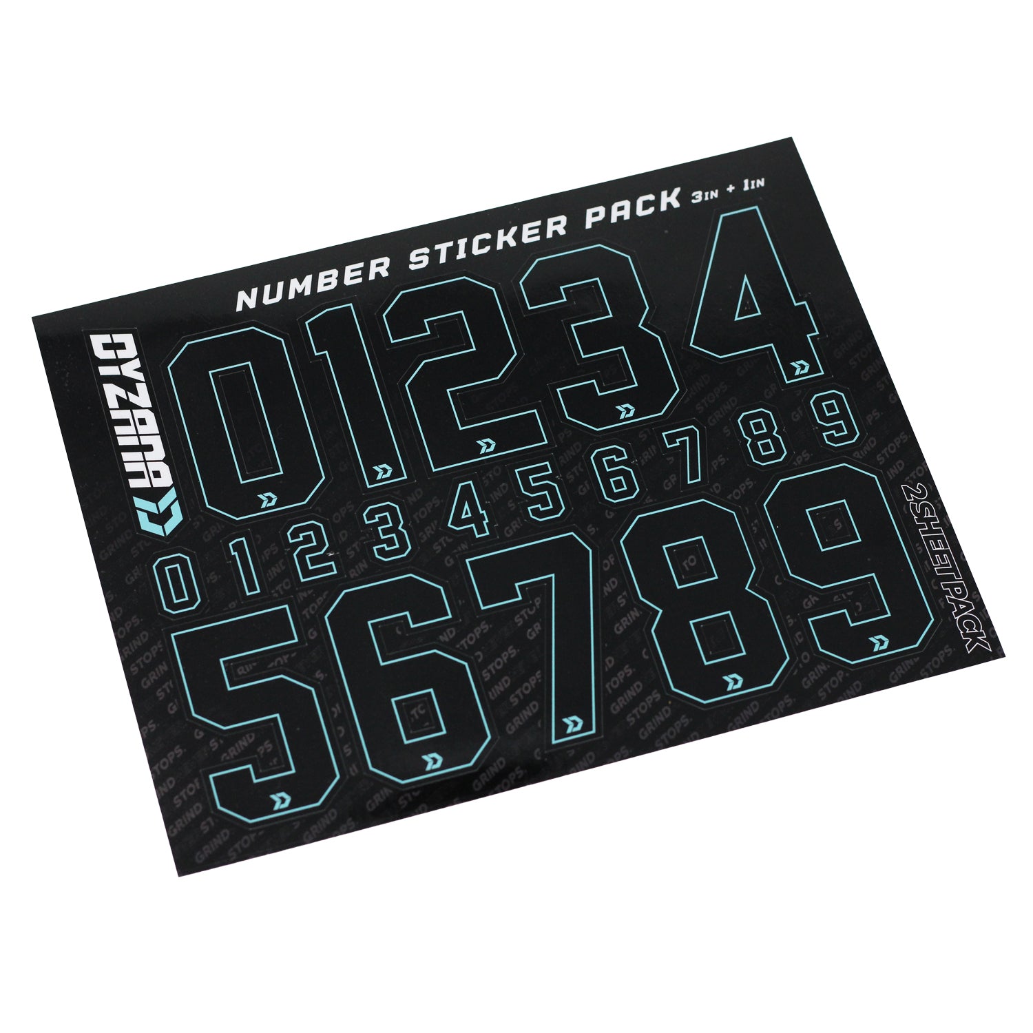 Number Sticker Pack - Aqua