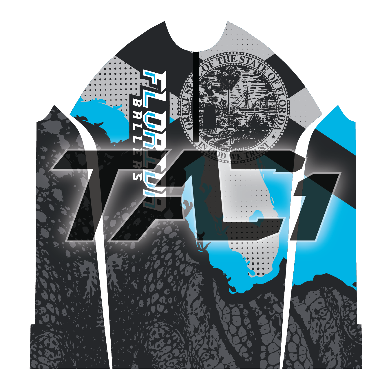 Tac1 Quarter Zip Jersey - Florida Ballers - Blue