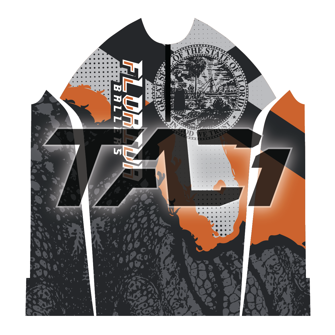 Tac1 Quarter Zip Jersey - Florida Ballers - Burnt Orange