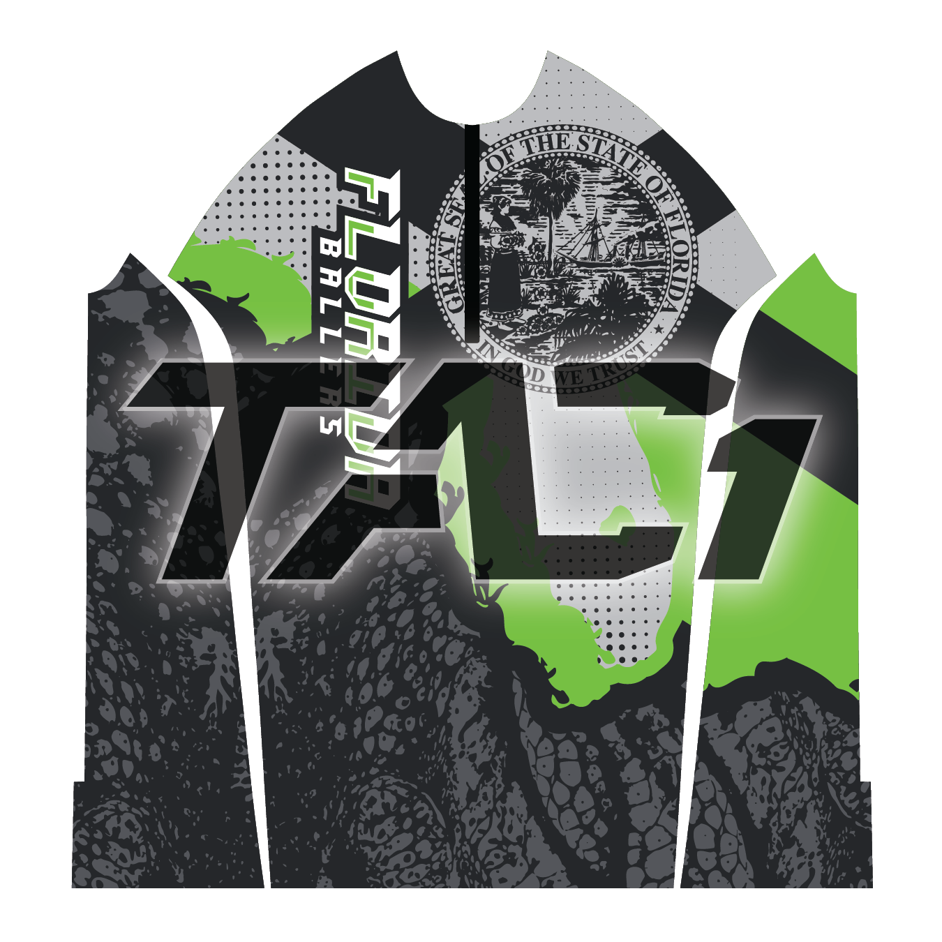Tac1 Quarter Zip Jersey - Florida Ballers - Lime