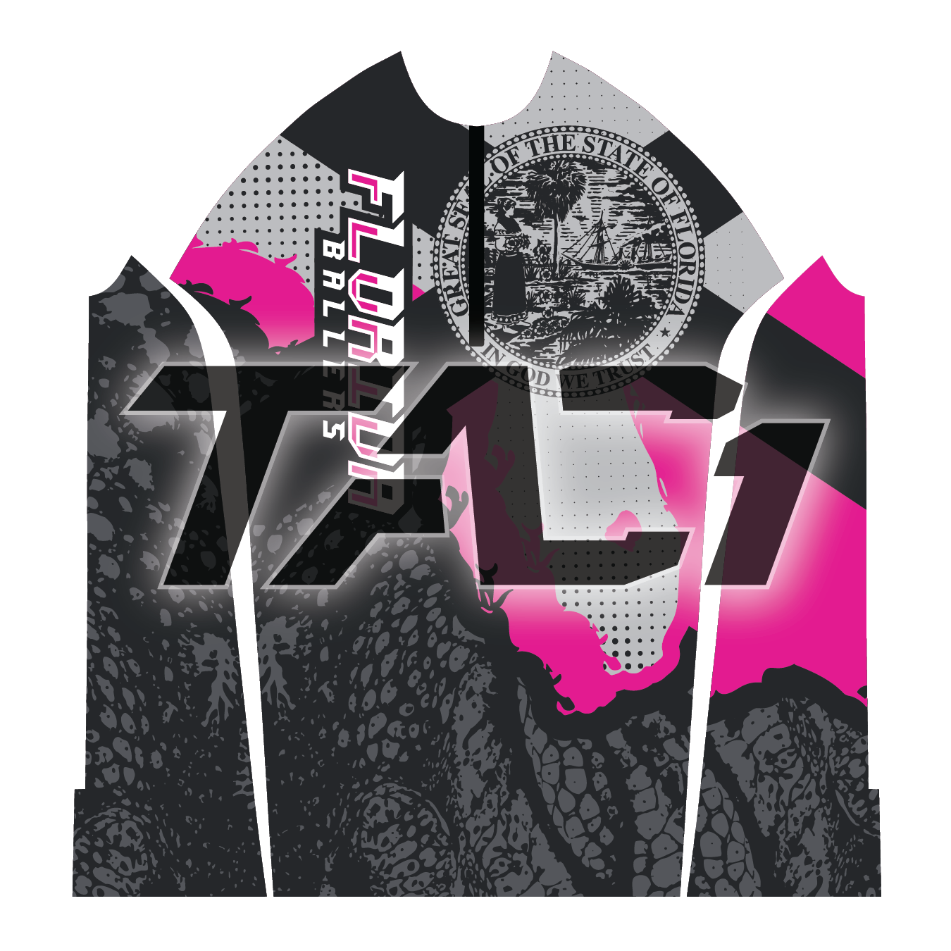 Tac1 Quarter Zip Jersey - Florida Ballers - Pink