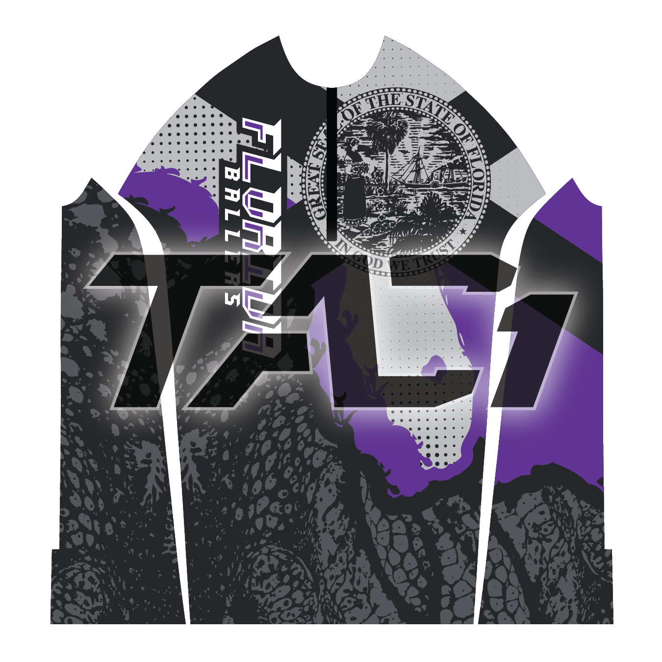 Tac1 Quarter Zip Jersey - Florida Ballers - Purple