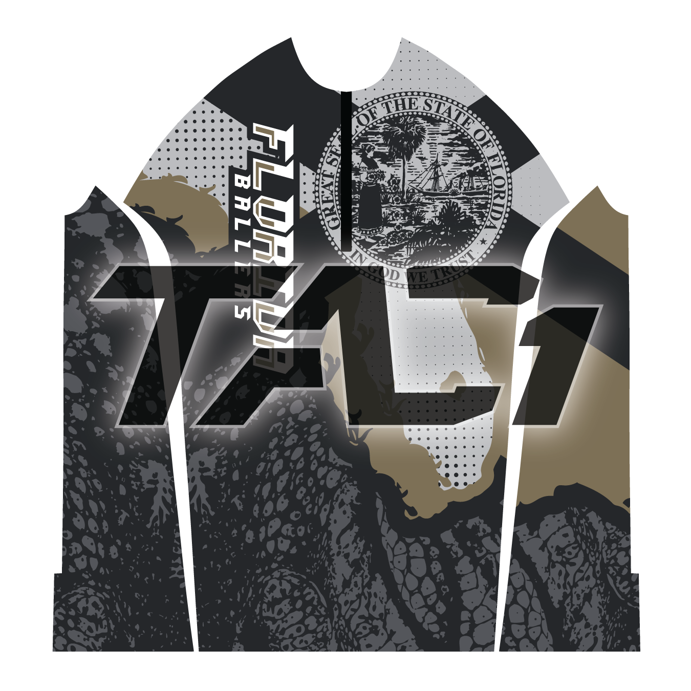 Tac1 Quarter Zip Jersey - Florida Ballers - Tan