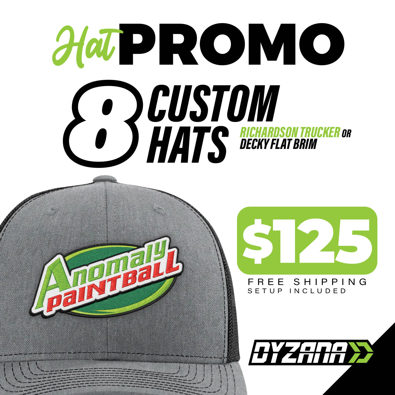 Hat Promo - 8 Custom Hats