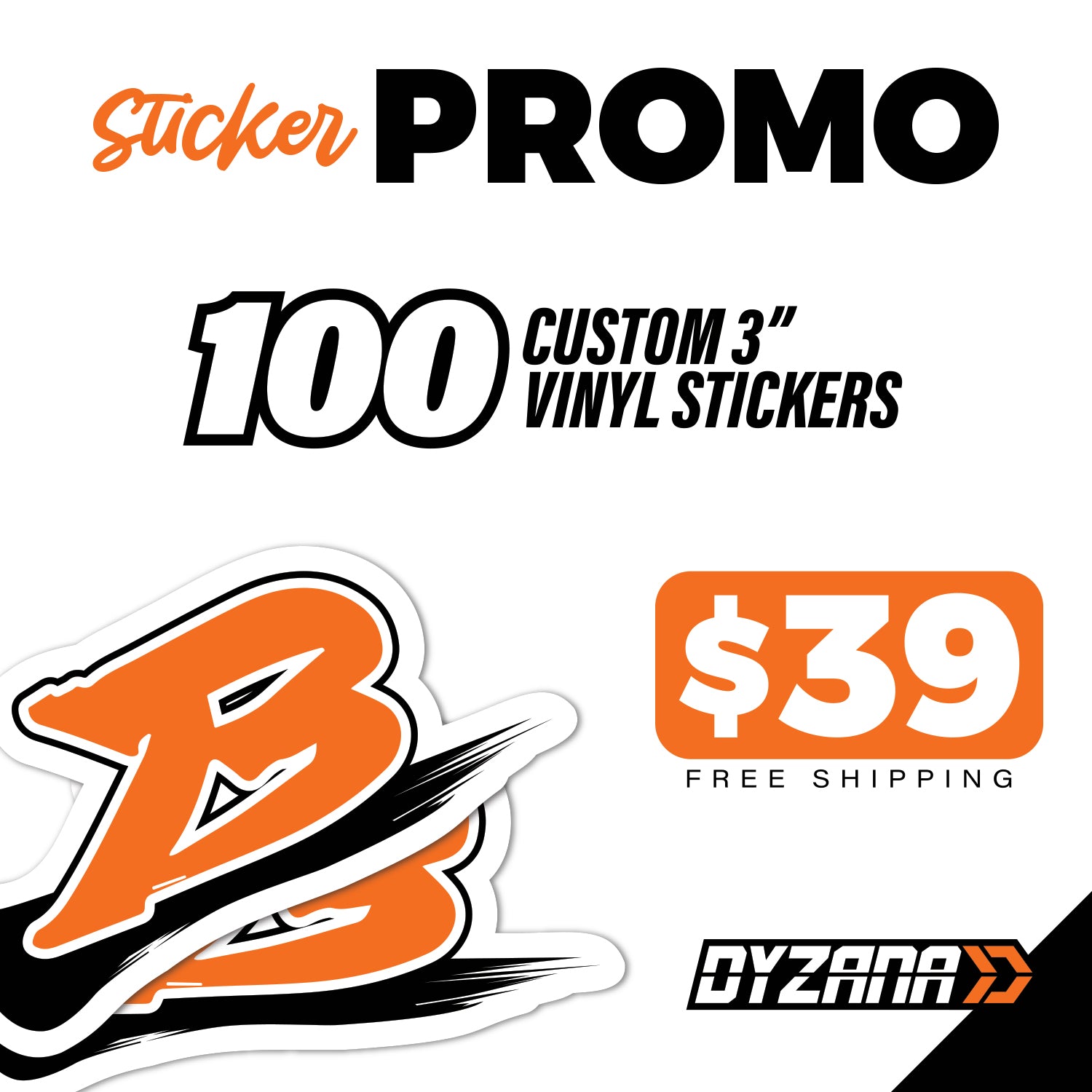 Sticker Promo - 100 3" Custom Stickers