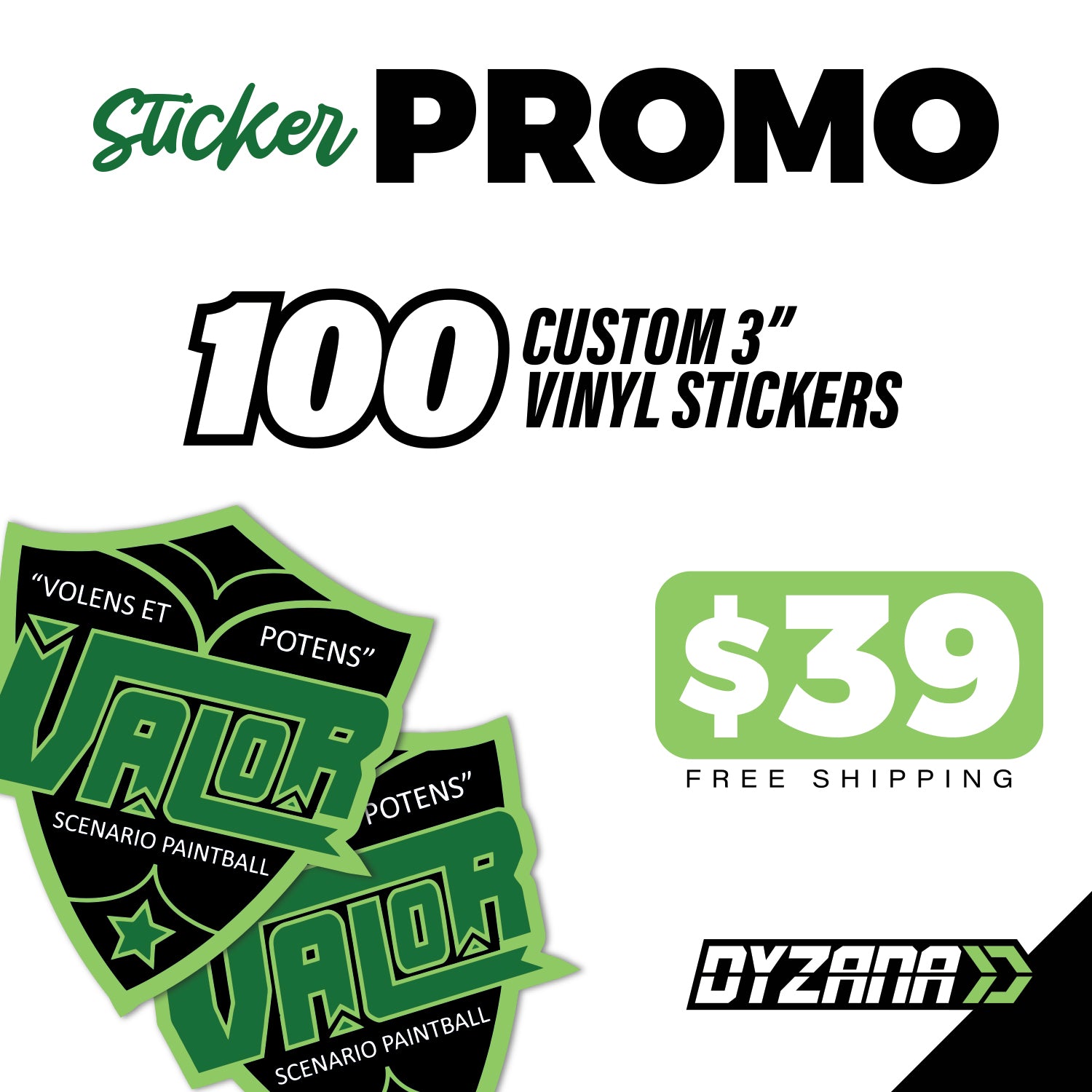 Sticker Promo - 100 3" Custom Stickers